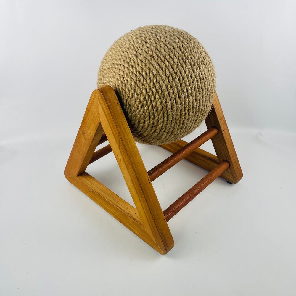 Cat Scratch Ball with Wood Base 10 1/2" H